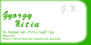 gyorgy mitiu business card